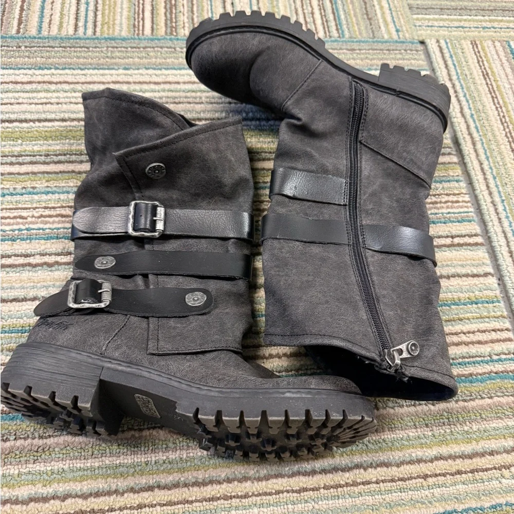 Blowfish Malibu Rider Moto Boots Black | Buckle Strap Vegan Boots | Size 7 - Picture 4 of 11